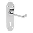 Smith & Locke Lulworth Fire Rated Lock Lever on Backplate Door Handles Pair Polished Chrome