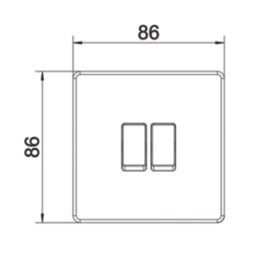 LAP  20A 16AX 2-Gang 2-Way Light Switch  Brushed Stainless Steel