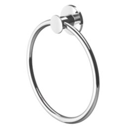 Swirl Caldew Bathroom Towel Ring Chrome