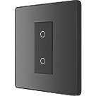 British General Evolve 1-Gang 2-Way LED Single Master Trailing Edge Touch Dimmer Switch  Black Chrome
