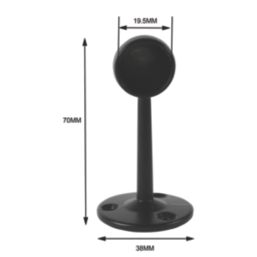 Essentials Rail End Brackets Black 19mm 2 Pack