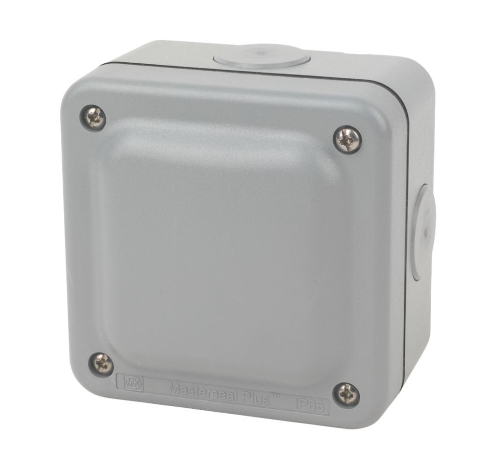 MK IP66 30A 4Terminal Weatherproof Outdoor Junction Box 95mm x 65mm x 95mm Screwfix