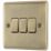 British General Nexus Metal 10AX 3-Gang 2-Way Light Switch  Antique Brass