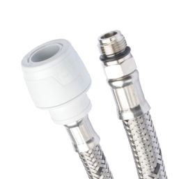 Hep2O Push-Fit Keyless Flexi Tap Connector 15mm x M12 x 300mm 2 Pack