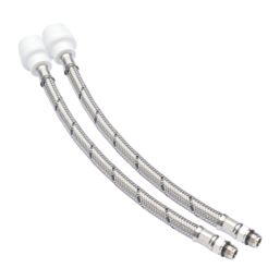 Hep2O Push-Fit Keyless Flexi Tap Connector 15mm x M12 x 300mm 2 Pack