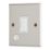 Contactum iConic 13A Unswitched Fused Spur & Flex Outlet  Brushed Steel with White Inserts