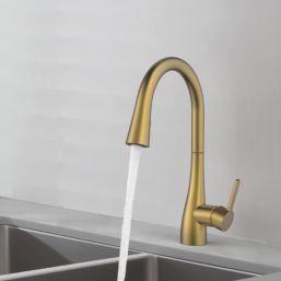 Swirl Oxford  Pull-Out Spray Mixer Kitchen Tap Brass-Effect