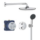 Grohe Precision 250 Round HP Rear-Fed Concealed Chrome Thermostatic Shower System