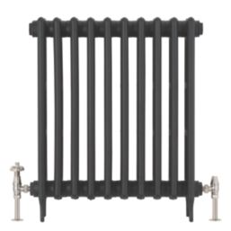 Arroll UK-18 15mm x 1/2" Brushed Nickel Angled Traditional Thermostatic Radiator Valve & Lockshield