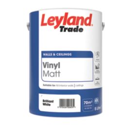 Leyland Trade  5Ltr Brilliant White Vinyl Matt Emulsion Wall Paint