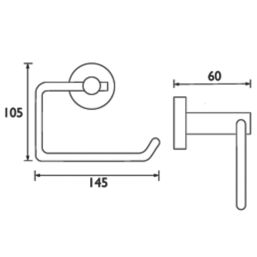 Bristan  Round Toilet Roll Holder Black