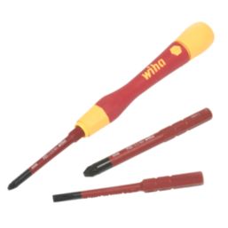 Wiha PicoFinish SlimVario VDE Precision Screwdriver with Bits 4 Piece Set