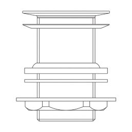 Flomasta Unslotted Free Flowing Grated Basin Waste Chrome-Plated Brass 32mm