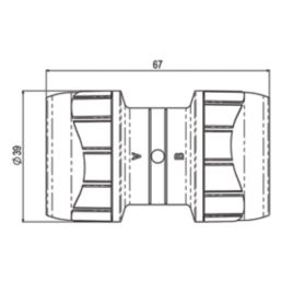 PolyPlumb Enhanced  Plastic Push-Fit Equal Straight Coupler 22mm