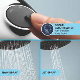 Grohe Vitalio Start 250 HP Rear-Fed Exposed Chrome Thermostatic Shower System