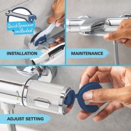 Grohe Vitalio Start 250 HP Rear-Fed Exposed Chrome Thermostatic Shower System