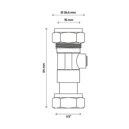 Flomasta Straight Service Valve 15mm x 1/2"