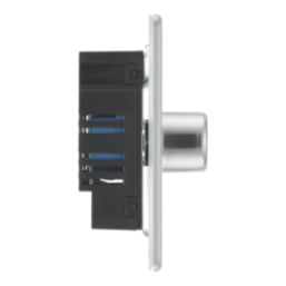 LAP  1-Gang 2-Way LED Dimmer Switch  Brushed Steel with Colour-Matched Inserts