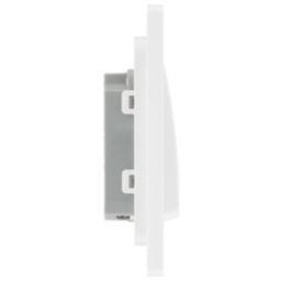 British General Evolve 20A 16AX 1-Gang 2-Way Wide Rocker Light Switch  Pearlescent White with White Inserts