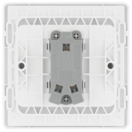 British General Evolve 20A 16AX 1-Gang 2-Way Wide Rocker Light Switch  Pearlescent White with White Inserts