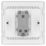 British General Evolve 20A 16AX 1-Gang 2-Way Wide Rocker Light Switch  Pearlescent White with White Inserts