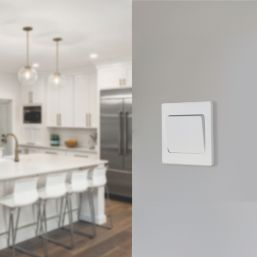 British General Evolve 20A 16AX 1-Gang 2-Way Wide Rocker Light Switch  Pearlescent White with White Inserts