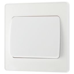British General Evolve 20A 16AX 1-Gang 2-Way Wide Rocker Light Switch  Pearlescent White with White Inserts