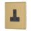 Contactum Lyric 5A 1-Gang Unswitched Round Pin Socket Brushed Brass with Black Inserts