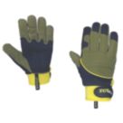 ClipGlove Shock Absorber   Synthetic Leather Gardening Gloves Navy / Khaki Large