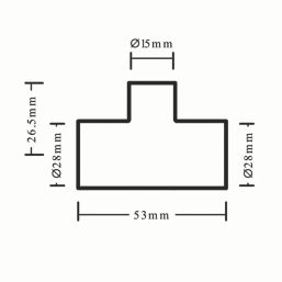 Flomasta  Copper End Feed Reducing Tee 28mm x 28mm x 15mm