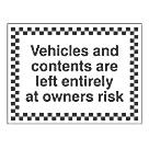 "Vehicles & Contents" Sign 450mm x 600mm
