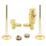 ETAL Danva 15mm x 1/2" Brushed Brass Angled & L/S Modern Thermostatic Radiator Valve & Lockshield