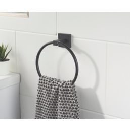 Bristan  Square Towel Ring Black
