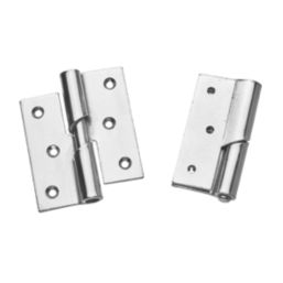Smith & Locke Polished Chrome  Rising Butt Hinges LH 75mm x 70.6mm 2 Pack