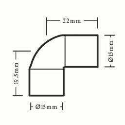 Flomasta  Copper End Feed Equal 90° Street Elbows 15mm 2 Pack