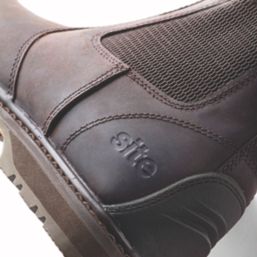Site Prairie Size 9  Brown Water-Resistant Steel Toe Cap Safety Dealer Boots