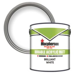 Macpherson 2.5Ltr Brilliant White Matt Emulsion Wall & Ceiling Paint