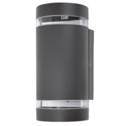 Lutec Focus Outdoor Wall Light With Photocell Dark Grey