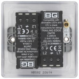 British General Nexus Metal 2-Gang 2-Way LED Dimmer Switch  Brushed Steel