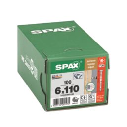 Spax  TX Flat Self Drilling Wood Screws 6mm x 110mm 100 Pack