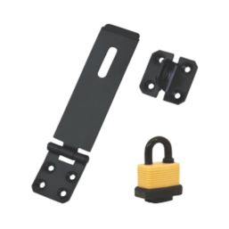 Hardware Solutions Hasp & Staple Black 160mm