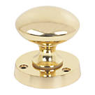 Victorian Mortice Knobs Pair Polished Brass 54mm