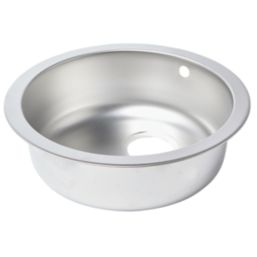 Essentials  1 Bowl Stainless Steel Round Kitchen Sink 450mm x 450mm