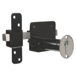 GateMate Black Euro Profile Long Throw Lock with Thumbturn 70mm