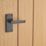 Designer Levers Victorian Fire Rated Latch Straight Lever Door Handle Pair Matt Black