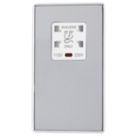 Arlec  2-Gang Dual Voltage Shaver Socket 115/230V Polished Chrome with White Inserts