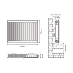 Flomasta 600mm x 900mm 2920BTU White Type 11 Convector Radiator