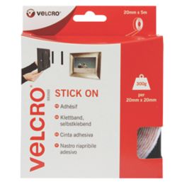 Velcro Brand  White Stick-On Tape 5m x 20mm