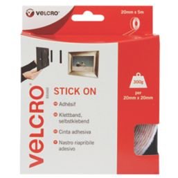 Velcro Brand  White Stick-On Tape 5m x 20mm