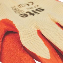 Site  Latex Builders Gloves Orange/Yellow Large